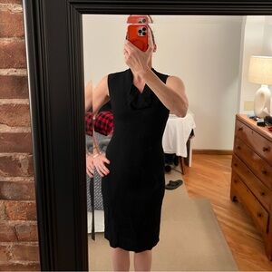 Black sheath dress with cowl neck by Max Mara